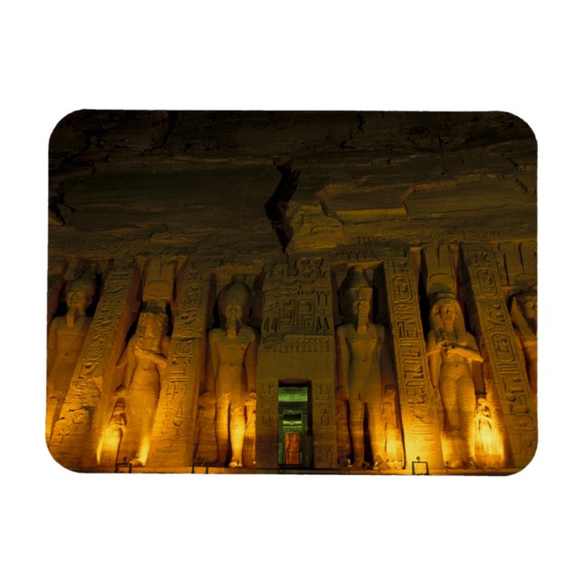 Magnet Flexible Egypte, Abu Simbel, Façade éclairée de Petite (Horizontal)
