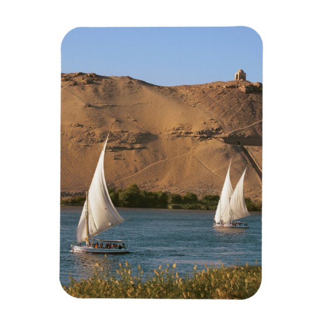 Magnet Flexible Égypte, Assouan, Nil, voiliers felouques, (Vertical)