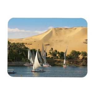 Magnet Flexible Égypte, Assouan, Nil, voiliers felouques, 2