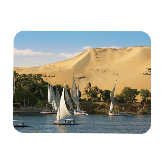 Magnet Flexible Égypte, Assouan, Nil, voiliers felouques, 2 (Horizontal)