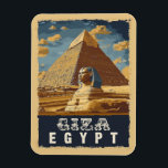 Magnet Flexible Egypte vintage : Grande Pyramide de Gizeh Travel<br><div class="desc">Découvrez le charme intemporel de l'Egypte ancienne avec cette affiche de voyage de style vintage qui met en vedette la majestueuse Grande Pyramide de Gizeh,  une tête de pharaon emblématique,  et le paysage désertique vibrant. Parfait pour la décoration de la maison ou comme un cadeau unique.</div>