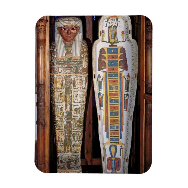 Magnet Flexible Egyptian sarcophagus covered with hieroglyphics (Vertical)