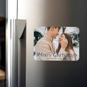 Magnet Flexible Élégance festive Navy Joyeux Noël Photo