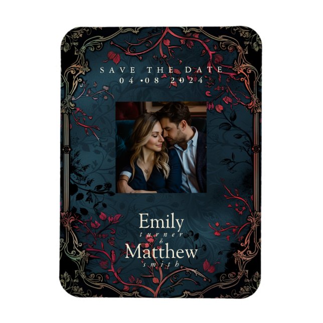 Magnet Flexible Élégance gothique victorienne Mariage Enregistrer  (Vertical)