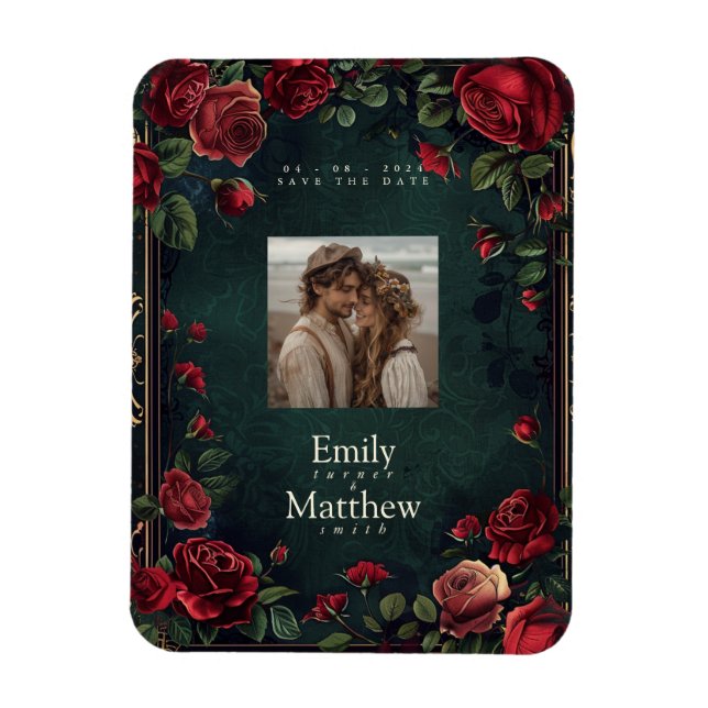 Magnet Flexible Élégance gothique victorienne Mariage Enregistrer  (Vertical)