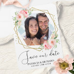 Magnet Flexible Elégant Blush Floral Photo Wedding Enregistrer la<br><div class="desc">Elégant Blush Floral Photo Wedding Enregistrer la date Magnet</div>