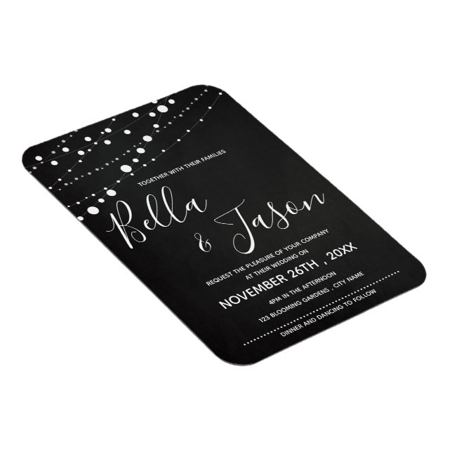 Magnet Flexible Elégant Chalkboard avec Mariage de voyants à corde (Côté Droit)