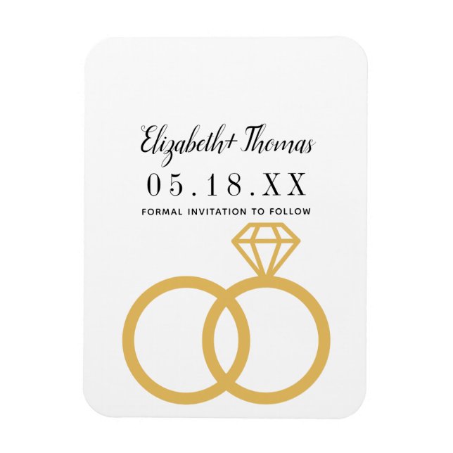 Magnet Flexible élégant chic classique minimal carte de faire-part (Vertical)