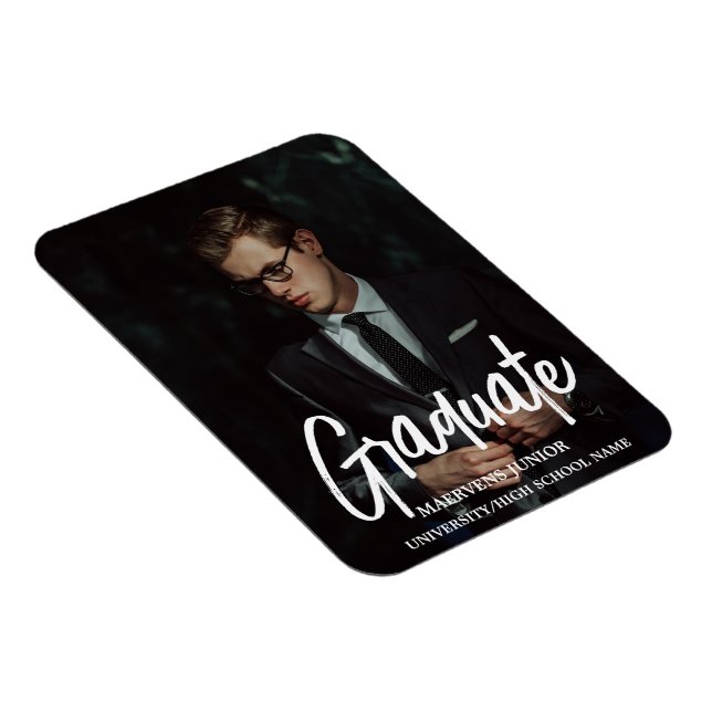 Magnet Flexible Élégant Chic Typography Graduem Party Annonce (Côté Droit)