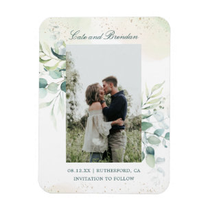 Magnet Flexible Élégant faire-part de date de mariage avec photo d