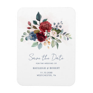 Magnet Flexible Élégant faire-part de mariage floral script