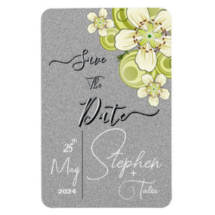 Magnet Flexible Élégant floral vert