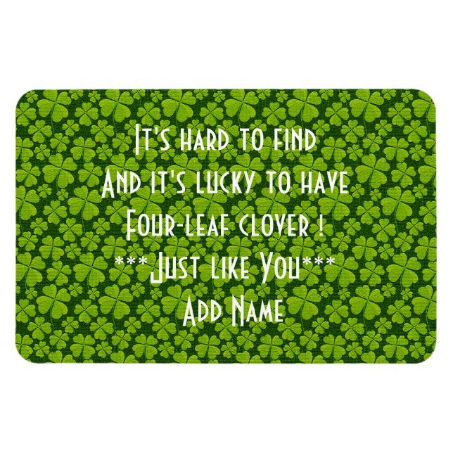 Magnet Flexible Elegant Four Leaf Clover Floral (Horizontal)
