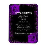 Élégant Goth Purple Roses Enregistrer La Date