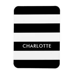 Magnet Flexible Elégant luxe personnalisé noir et blanc rayé