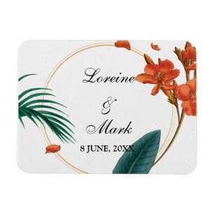 Magnet Flexible Élégant Mariage floral tropical