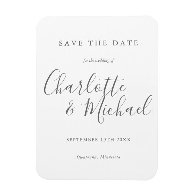 Magnet Flexible Élégant mariage moderne écriture Save the Date (Vertical)