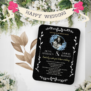Magnet Flexible Elégant Mariage photo personnalisé Black and White