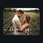 Magnet Flexible élégant merci simple script photo mariage<br><div class="desc">élégant merci simple script mariage photo Magnet</div>