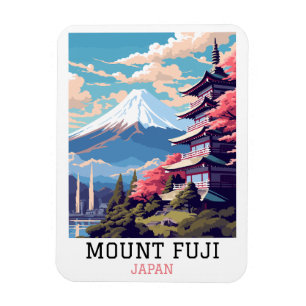 Magnet Flexible Élégant Mont Fuji Japon Voyage Art