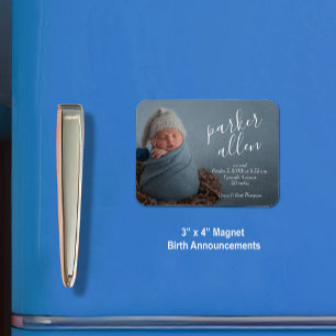 Magnet Flexible Elegant Photo Baby Birth Announcement