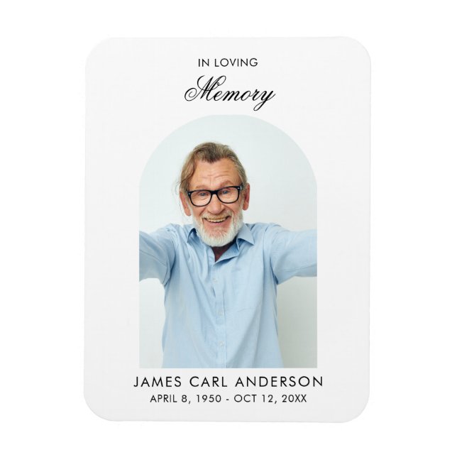 Magnet Flexible Elegant Photo Memorial Keepsake Funeral (Vertical)