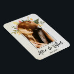 Magnet Flexible Élégant Romantique Arc Floral Script Photo Mariage<br><div class="desc">Élégant Romantique Arc Floral Script Photo Mariage Magnet. Parfait pour un mariage à fleurs. Le design a de l'espace pour ajouter votre photo préférée avec arrière - plan floral et arche avec date mariage écrit dans une police formelle élégante. Fait un cadeau parfait ou une faveur de mariage pour les...</div>