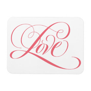 Magnet Flexible Élégant rose Fancy LOVE Script Lettres Coeur