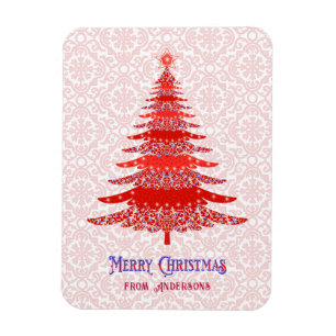 Magnet Flexible Élégant sapin de Noël rouge Flocon de neige person