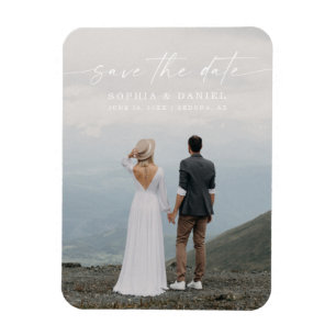 Magnet Flexible Élégant Script Wedding Enregistrer La Date