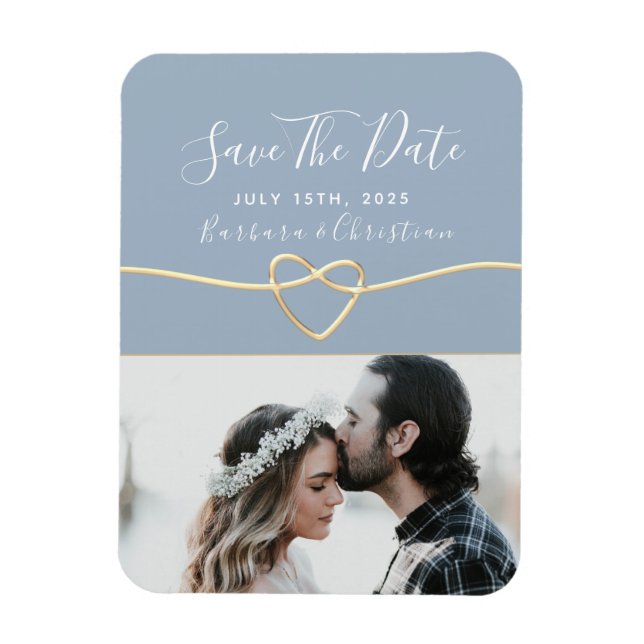 Magnet Flexible Elegant Script Wedding Save The Date Invitation (Vertical)