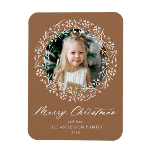 Magnet Flexible Élégant Snowflake Wreath Gingerbread Photo