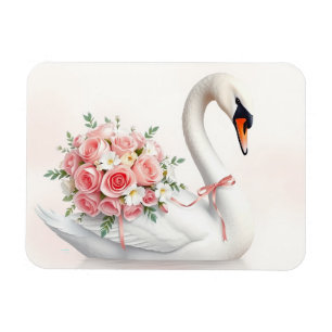 Magnet Flexible Elegant Swan with Roses