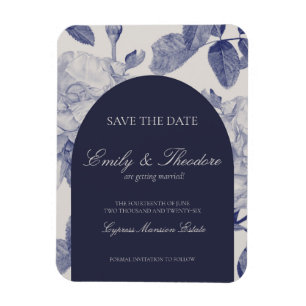 Magnet Flexible Elégante aquarelle Rose mariage Enregistrer la dat