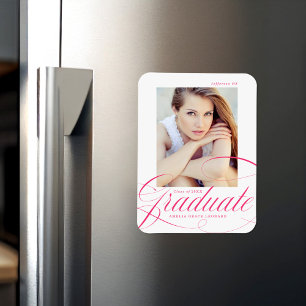 Magnet Flexible Élégante calligraphie rose chaud