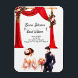 Magnet Flexible Elégante carte Faire-part de mariage florale - Rom<br><div class="desc">Célébrez l'amour avec cette élégante carte à faire-part de mariage florale avec un mariage romantique et le design du marié. Parfait pour les couples qui veulent une invitation de mariage intemporelle et élégante, joliment décoré avec des fleurs roses douces et des détails délicats. Idéal pour les mariages, les fiançailles, les...</div>