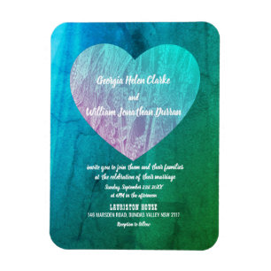 Magnet Flexible Elégante carte magnétique Mariage Blue Green Twili