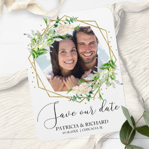 Magnet Flexible Élégante Photo de Mariage avec Verdure Enregistrer