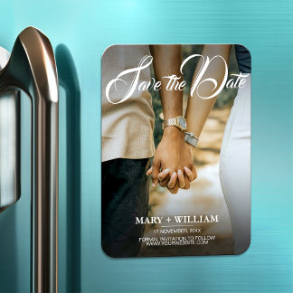 Magnet Flexible Elégante photo simple mariage enregistrer la date