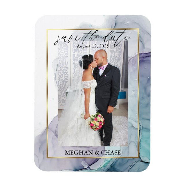 Magnet Flexible Élégante photo Turquoise et violette Enregistrer l (Vertical)