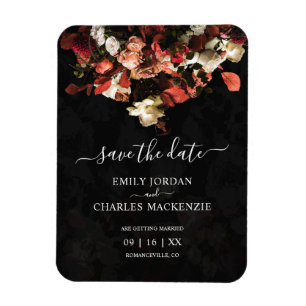 Magnet Flexible Elégante Rustique Automne Fleurs Mariage Enregistr