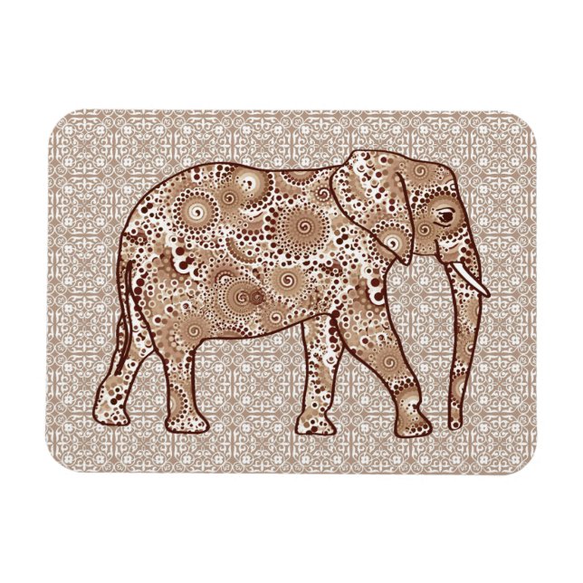 Magnet Flexible Éléphale tourbillon fractal - marron et taupe (Horizontal)