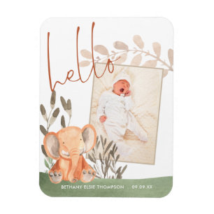 Magnet Flexible Elephant Baby Photo Keepsaké Faire-part de naissan