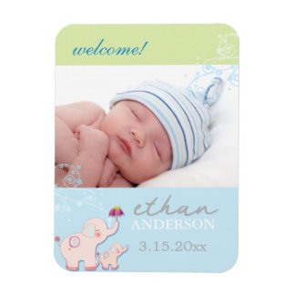 Magnet Flexible Elephant Dream Baby Boy Faire-part de naissance