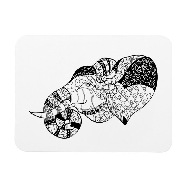 Magnet Flexible Eléphant Head Zenstyle Doodle (Horizontal)
