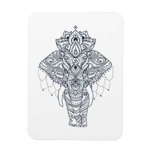 Magnet Flexible Eléphant inspiré Zentangle