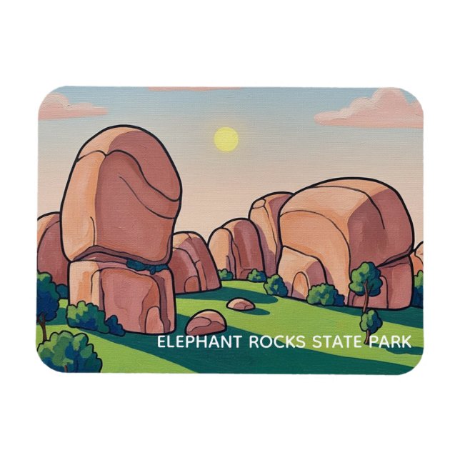 Magnet Flexible Elephant Rocks State Park Missouri Travel (Horizontal)