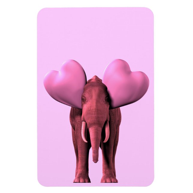Magnet Flexible Eléphant rose romantique (Vertical)