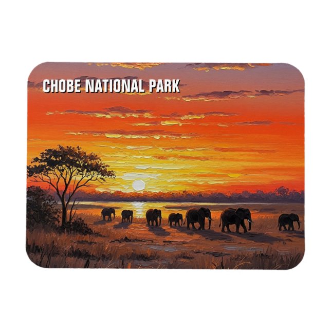 Magnet Flexible Eléphants dans le Parc national de Chobe Botswana (Horizontal)