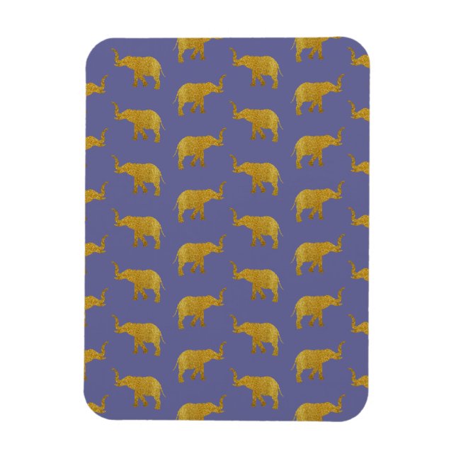 Magnet Flexible Eléphants de trompette d'or (Vertical)